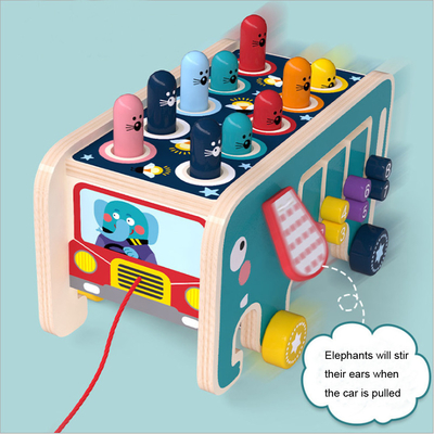 Toddler Boys Girls için 2 Tokmak Ahşap Çekiç Oyuncak Çapaksız