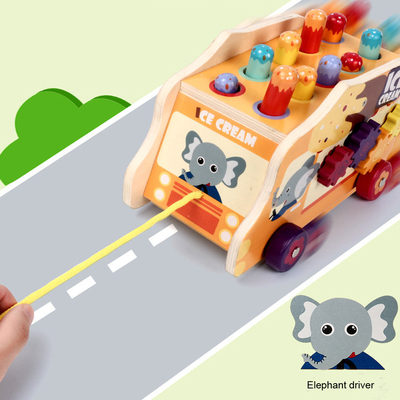 Toddler Boys Girls için 2 Tokmak Ahşap Çekiç Oyuncak Çapaksız