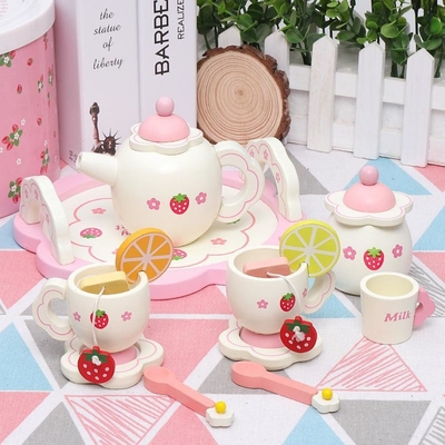 Limon Simülasyon Mutfak Ahşap Set Yaratıcı Beyaz İkindi Çayı