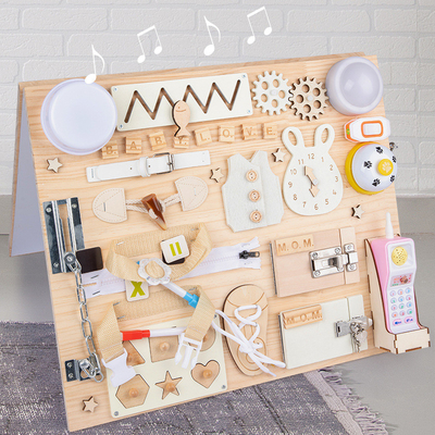 Montessori Erken Eğitim DIY El Yapımı Meşgul Tahta Bebekler İçin Ahşap Oyuncaklar