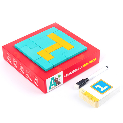 Çocuklar Ahşap Oyuncaklar Desen Yapboz Yaratıcılık Tangram Montessori