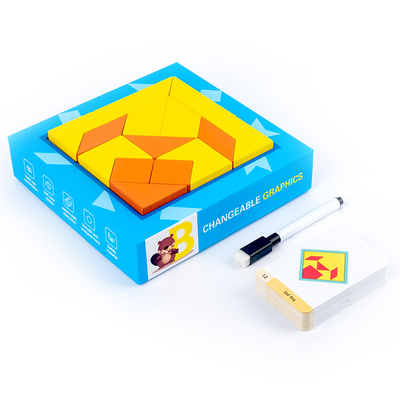 Çocuklar Ahşap Oyuncaklar Desen Yapboz Yaratıcılık Tangram Montessori