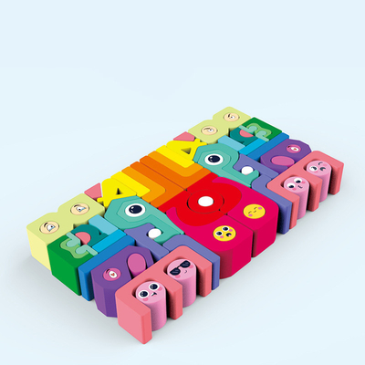 Çocuk Ahşap Gökkuşağı Yapı Taşları Montessori Eğitici