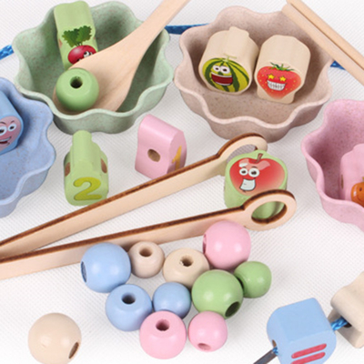 Montessori Ahşap Oyuncaklar Eller Beyin Eğitimi Klip Boncuklar Bulmaca Matematik Oyunu