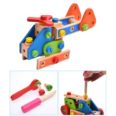Montessori Ahşap Yapı Taşı Somun Oyuncaklar Somun Vida Oyuncak Kız Erkek Hediye