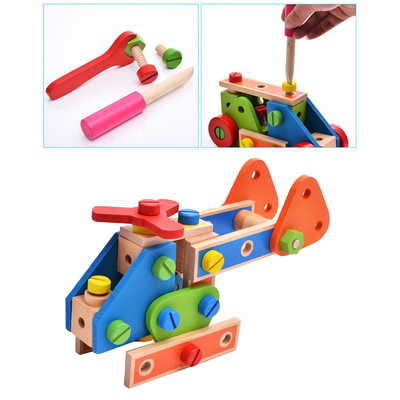 Montessori Ahşap Yapı Taşı Somun Oyuncaklar Somun Vida Oyuncak Kız Erkek Hediye